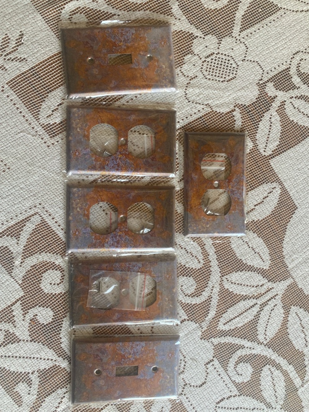 Rustic Patina Metal Outlet and Switch Plate Covers - Set
